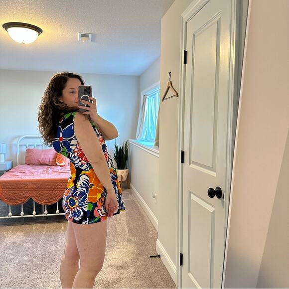 MSGM Milano Blue Green Floral Mini Dress XSP - Picture 4 of 11